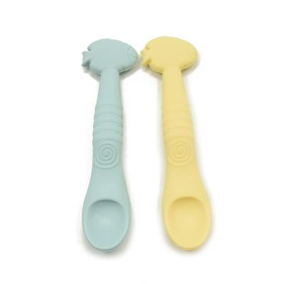 China BPA Lead Vinyl Free Silicone Feeding Spoon Gum Friendly for sale