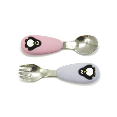 China SGS Stainless Steel Spoon Silicone Cover Eco Friendly Soft Flaware Set for sale