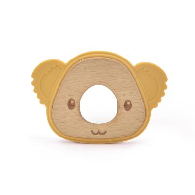 Chine Hêtre organique naturel EN71 de Teether de silicone en bois sensoriel de mastication à vendre