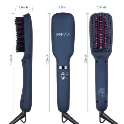 China Economical Household Custom Design Blue Professional Electric Hair Straightener Comb Brush for sale