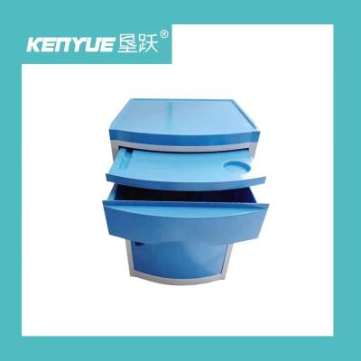 China ABS material hospital bedside table blue hospital special bedside table for sale