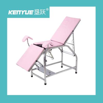 China Stainless Steel Simple Black Obstetric Table Gynecological Examination Bed for sale