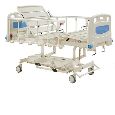 China Durable Long Life Manual Hospital Bed Five Functions , Hydraulic Care Bed Nursing Care Bed for sale