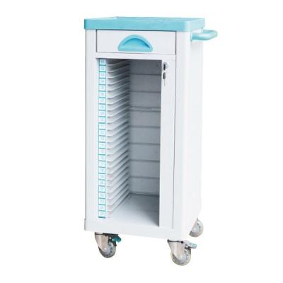 China ABS Plastic File Carry Medical Instrument Trolley Dossier Cart With Drawer for sale