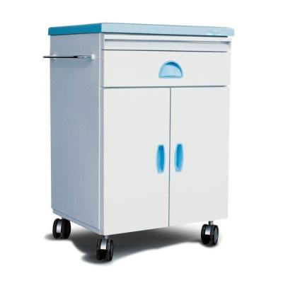 China ABS Pastic Movable Hospital Bedside Table Medical Drawers Cabinet for sale