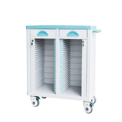 China Hospital Furniture Medical ABS File Trolley On Wheels Druable For Treatment for sale