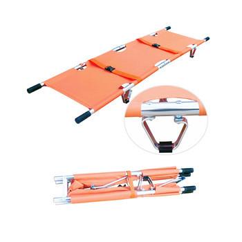 China Stainless Steel Frame High load bearing PVC Folding Stretcher for sale