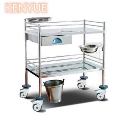 China Stainless Steel Two Layers Hospital Treatment Trolley / Medicine Crash Cart for sale