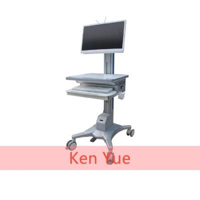 China Integrated Moving Computer Workstation Trolley , Mobile Computer Cart For Hospital for sale