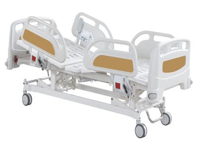 China Three Crank Manual Patient ICU Care Bed PP Side Rails Pediatric Manual Hospital Bed for sale