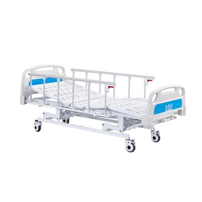 China Three Functions Crank  Aluminum Alloy Side Rails Patient Manual Hospital Beds for sale