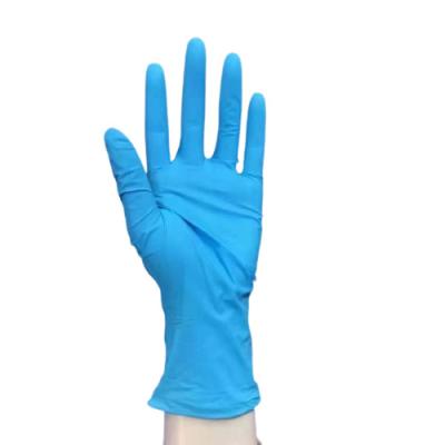 China Los guantes disponibles del examen del hospital colorean guantes azules del nitrilo tres tamaños en venta