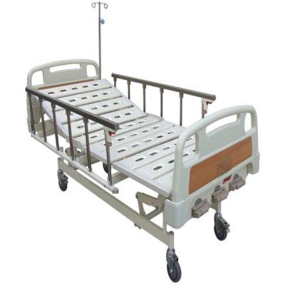 China 5 Inch Castors Three Crank Clinic Manual Hospital Bed Mobile for sale