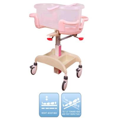 China Three Color Adjustable Hospital Baby Crib Medical Mordern for sale