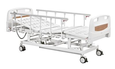 China Three Functions Electric Nursing Bed With Central Locking White Metal for sale