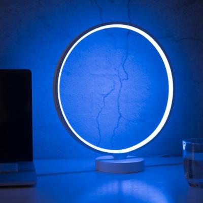 China Hotel Factory Supply 8Watt Remote Control Dimming Colorful Led Circle Table Lamp Party Light for sale