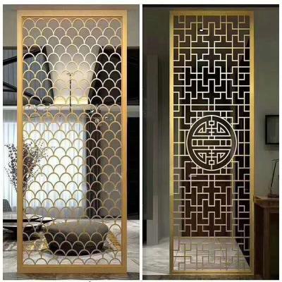 China Europe China Stainless Steel Room Dividers Metal Screens Luxury Golden Partition For Iutdoor for sale