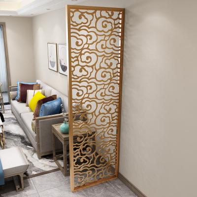 China Europe Champagne Gold Hairline 2.0mm Privacy Screen Laser Cut Stainless Steel Metal Room Divider Screens for sale