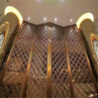 China Europe Customized Decorative Stainless Steel Metal Living Room Partition Screen Hotel Divider for sale