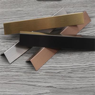 China Modern 15mm Rose Gold L V Shape Stainless Steel Tile Edging Trim For Wall Corner Guard for sale