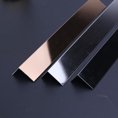 China Modern SS201 304 316 Stainless Steel L Shape Tile Trim Metal For Edge Corner for sale