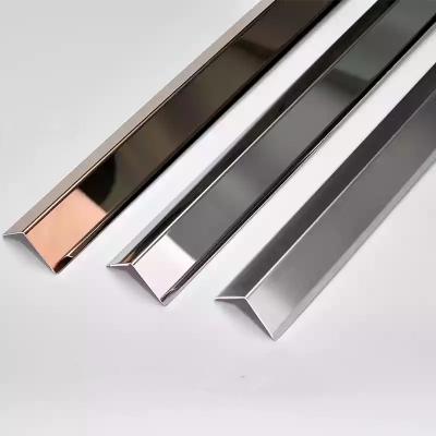 China Modern Factory 201 304 316 Stainless Steel L Shape Flexible Metal Profile Inside Tile Corner Trim for sale