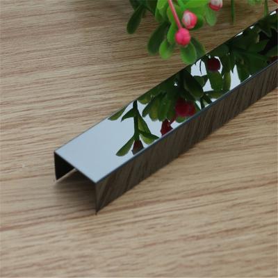 China Modern Decorative Metal Mirror Stainless Steel Wall U Profile Channel Edge Black Tile Corner Trim for sale