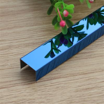 China China Modern Blue Color Stainless Steel Decorative Skirting Metal Strip U Channel Tile Trim for sale