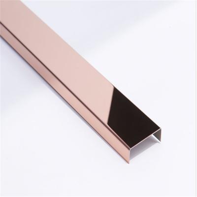 China Modern Square Box Section Stainless Steel 304 SS 201 Metal Tile Trim Trim for sale