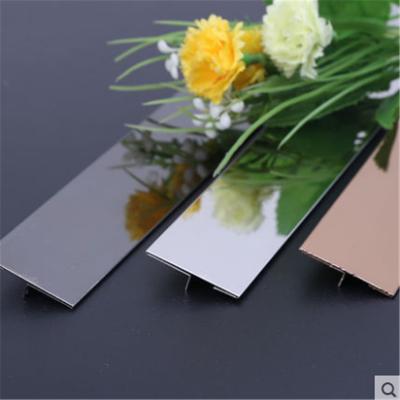 China Modern 3050mm 10 Inch Matte Black Titanium Tile Trim T Shape Stainless Steel Tile Stainless Trim for sale