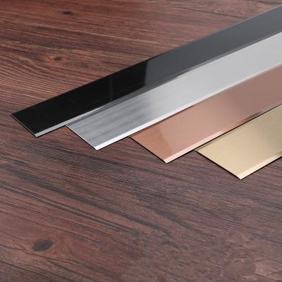 China Factory Modern Flat Flexible Metal Stainless Steel Strip Tile Trim for sale