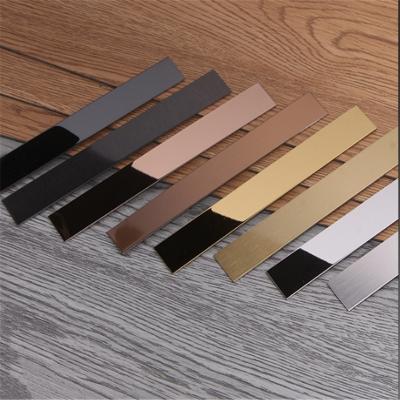 China Modern 200 Series 300 Series Gold Color Stainless Steel Flat Sheet Strip Tile Trim for sale