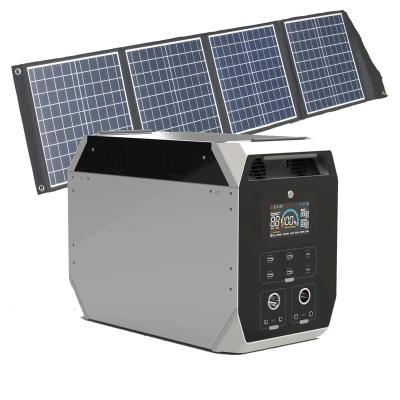 China Type C 2000W Outdoor Solar Large Charging Capacity With Built-in Inverter And Solar Controller 2000Wh Off Grid Generator Power Station for sale