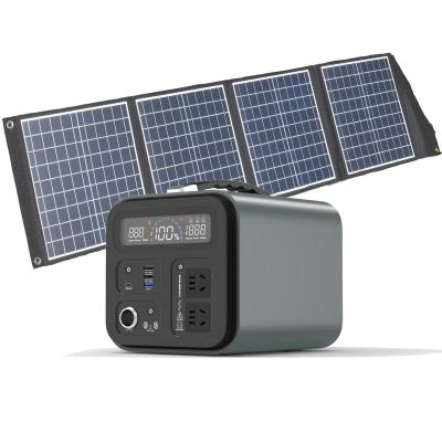 China Fast Charging Support 600w 300w Portable Solar Power Station Generator AC Input 100000mAh Lifepo4 Power Bank For 300w Camping Emergency Power Supply for sale