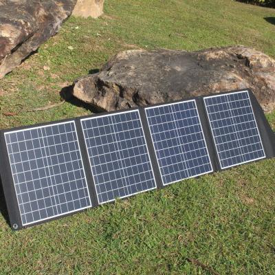 China Waterproof 100W Solar Panel Module Power Generation Panel Photovoltaic Energy Storage System Charging 4 Flexible Folding Package 538*1338mm for sale