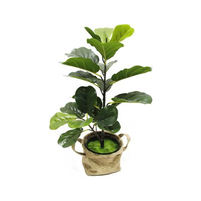 China Real Touch Indoor and Outdoor Decorative Greenery Leaves Ficus Tree Plant Artificial Ficus Fiddle Leaf Fig Tree for sale