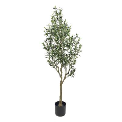 China Realistic Amazon Direct Hot Sale Factory Supply Artificial Trees With Plastic Fake Olive Tree Plant Pot for sale