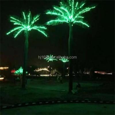 China Factory Custom UV Resistant 3m 4m 5m 6m Fake Large Artificial Outdoor LED Lighted Palm Tree With Solar Lights for sale