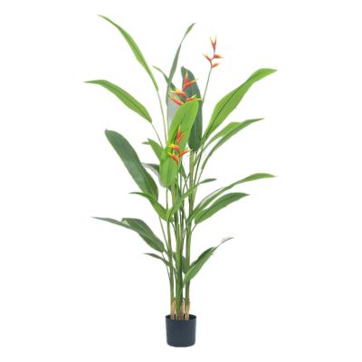 China Artistic Tall Strelitzia 195CM Artificial Bird 6 Stems 27 Leaves 3 Flowers Fake Paradise Plant In Pot For Indoor Outdoor Decor for sale