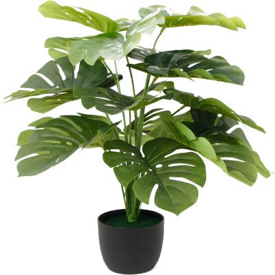 China Wholesale Long Life Plant Best-selling Garden Ornaments High Simulation Greenery Foliage Plant Artificial Monstera Tree Leaf for sale