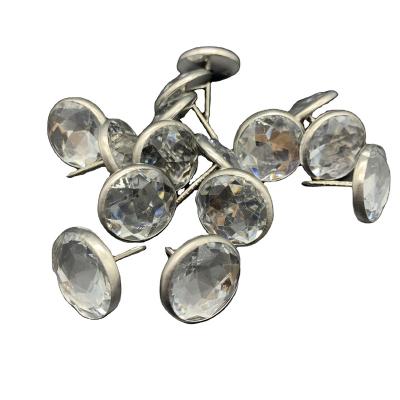 China Viable High Quality Rhinestone Crystal Button For Sofa With Decorative Nail for sale