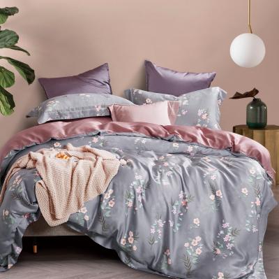 China Wholesale Musical Bedding Gold Printed Bedding Queen Size 5pcs Wholesale Bed Linen for sale