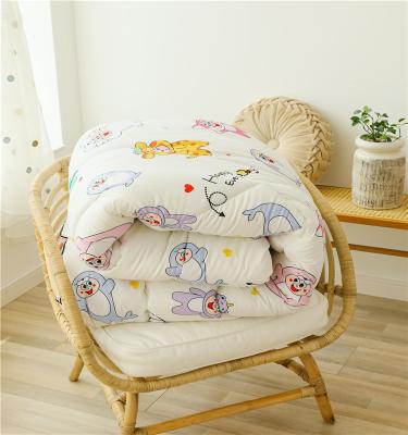 China Customized color baby home comforter washed bed linen quilt cover polyester comforter for sale