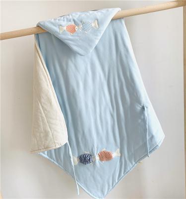 China WARMING Grade Quality Organic Cotton Baby Muslin Knitted Baby Wrap Covering for sale