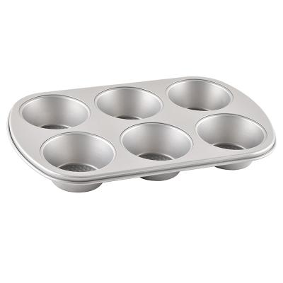 China Carbon Steel Mold Sustainable Round Non Stick Mold Kitchen Bakeware Muffin Pan for sale