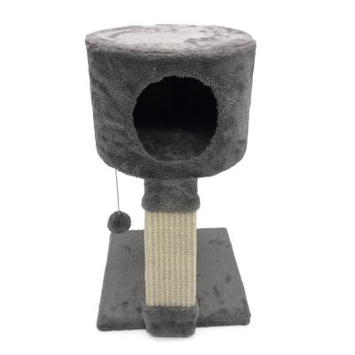 China Sustainable Pet Maker Cozy Cat Bed Cat Condo Bed Cottage House Shaped Dog Bed Cat Scratching Post for sale