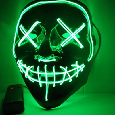 China Halloween Carnival Ball Night Bar Cool Led Bloody Ghost Cosplay V Word Horror Ghost Viable LED Cold Luminescent Glowing Mask Protective Mask for sale