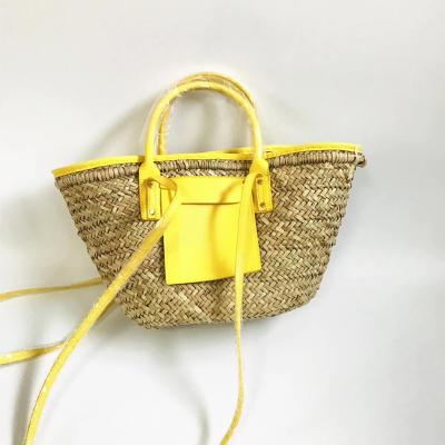 China Wholesale Price Handmade Grass Factory Outlet Half Round Rattan Woven Straw Bag Summer Women Laundry Bags and Baskets Bag for sale