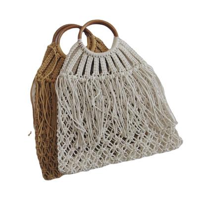 China Cotton Ellyson Summer Beach Vacation Crochet Hollow Handbag for sale