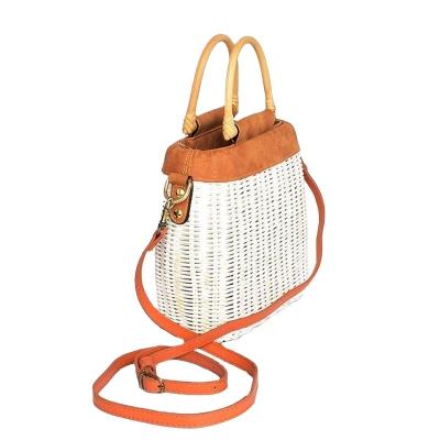 China Ratten Wholesale Summer Hot Selling Simple Ladies Beach Rattan Woven Cross-body Bag for sale